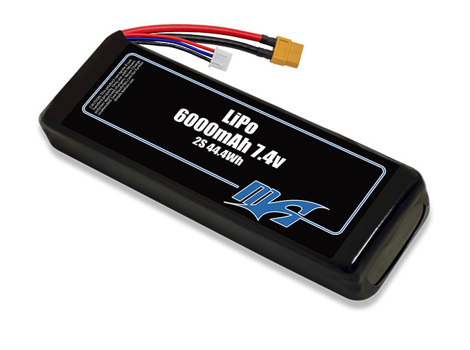 A MaxAmps LiPo 6000mAh 2S 7.4 volt battery pack