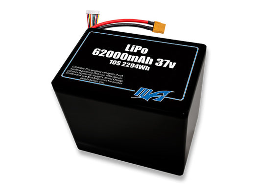 A MaxAmps LiPo 62000mAh 10S 2P 37 volt battery pack