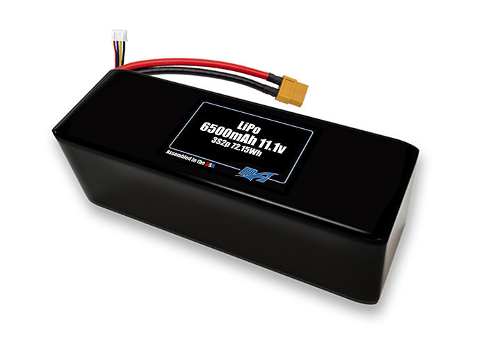A MaxAmps LiPo 6500mAh 3S 2P 11.1 volt battery pack