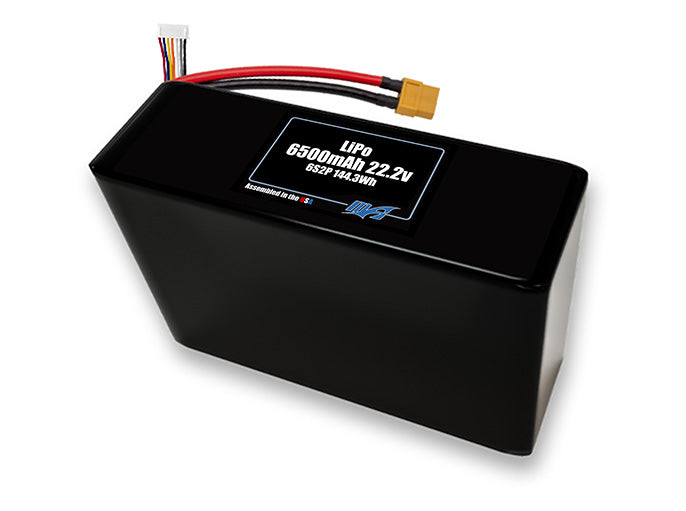 A MaxAmps LiPo 6500mAh 6S 2P 22.2 volt battery pack