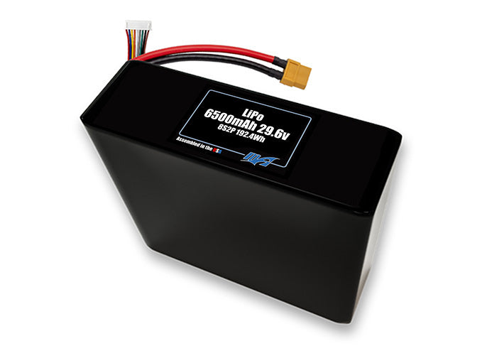 A MaxAmps LiPo 6500mAh 8S 2P 29.6 volt battery pack