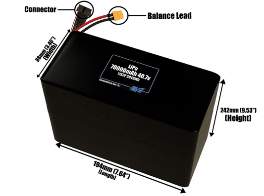 LiPo 70000mAh 11S2P 40.7v Battery Pack