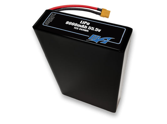 A MaxAmps LiPo 8000mAh 15S 2P 55.5 volt battery pack
