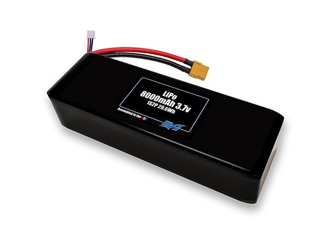 A MaxAmps LiPo 8000mAh 2S 2P 7.4 volt battery pack