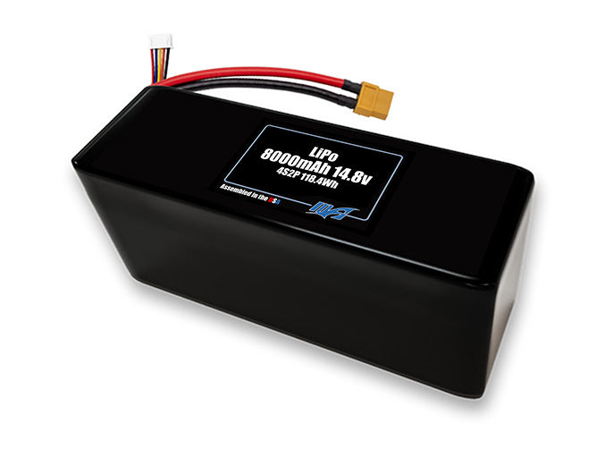 A MaxAmps LiPo 8000mAh 4S 2P 14.8 volt battery pack
