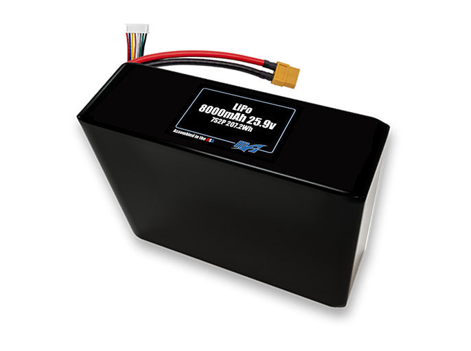 A MaxAmps LiPo 8000mAh 7S 2P 25.9 volt battery pack