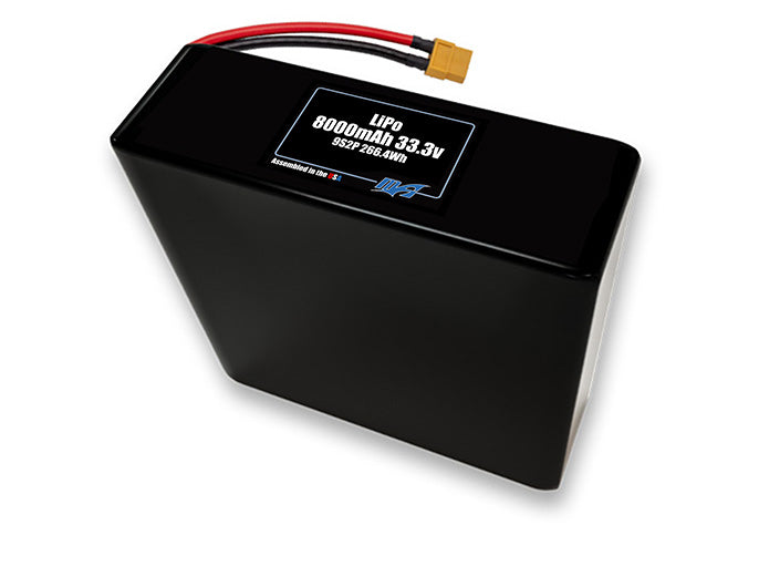 A MaxAmps LiPo 8000mAh 9S 2P 33.3 volt battery pack