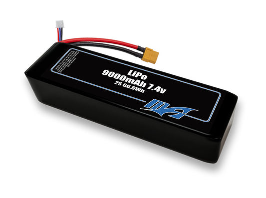 A MaxAmps LiPo 9000mAh 2S 2P 7.4 volt battery pack