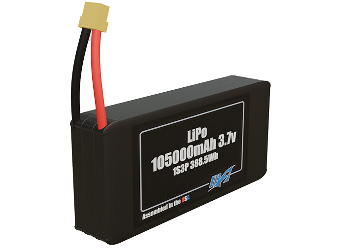 LiPo 105000mAh 1S3P 3.7v Battery Pack