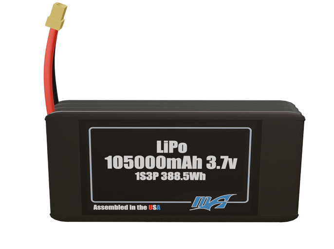 LiPo 105000mAh 1S3P 3.7v Battery Pack
