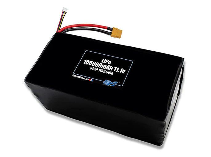 LiPo 105000mAh 3S3P 11.1v Battery Pack