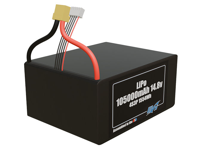 LiPo 105000mAh 4S3P 14.8v Battery Pack