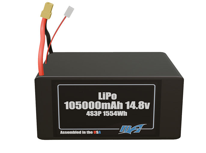 LiPo 105000mAh 4S3P 14.8v Battery Pack