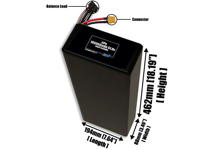 LiPo 105000mAh 14S3P 51.8v Battery Pack