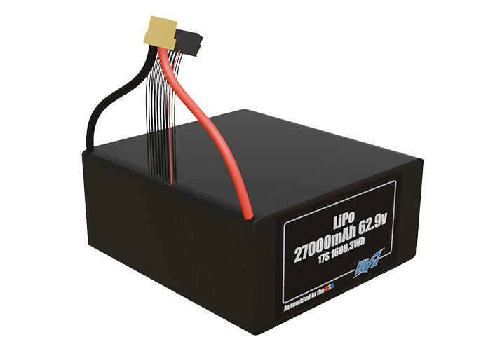 LiPo 27000mAh 17S 62.9v Battery Pack