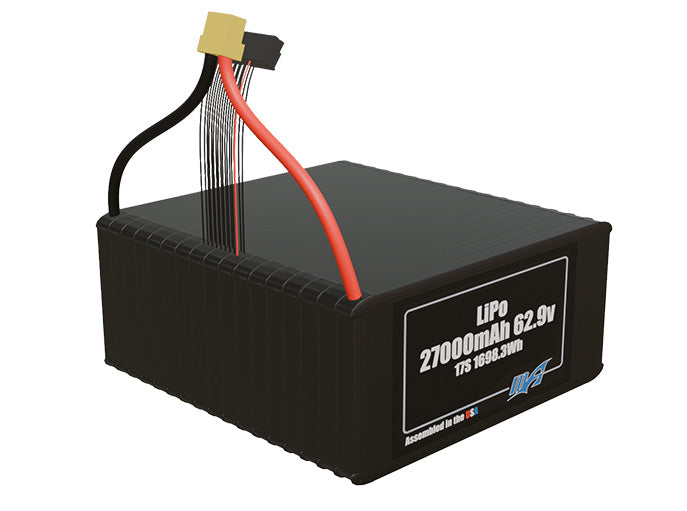 LiPo 27000mAh 17S 62.9v NMC Battery Pack