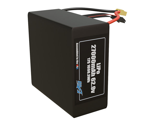 LiPo 27000mAh 17S 62.9v Battery Pack