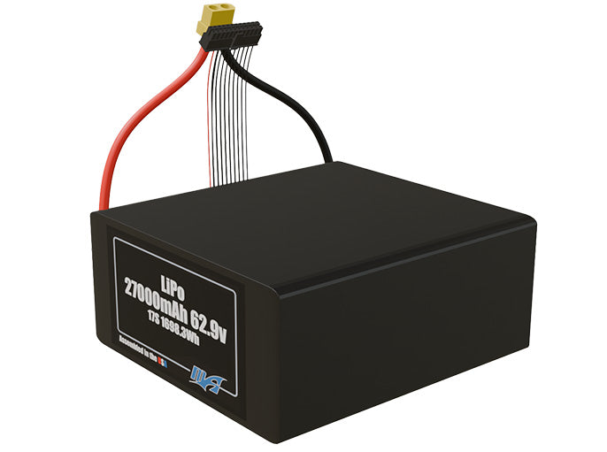 LiPo 27000mAh 17S 62.9v Battery Pack