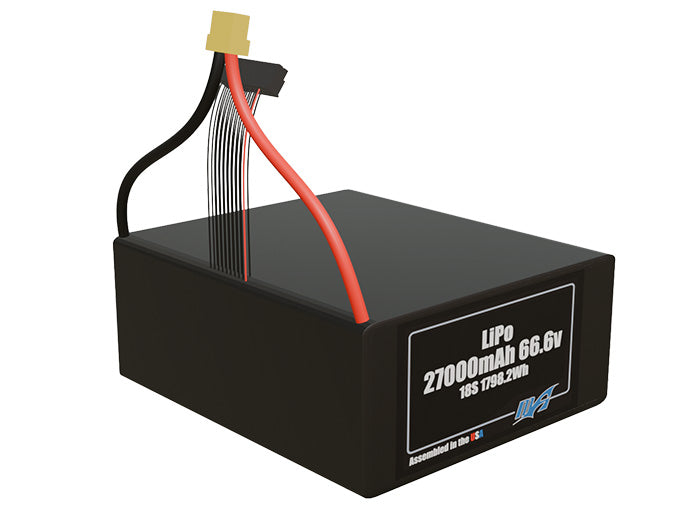 LiPo 27000mAh 18S 66.6v Battery Pack