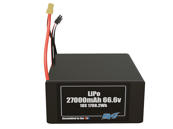 LiPo 27000mAh 18S 66.6v Battery Pack
