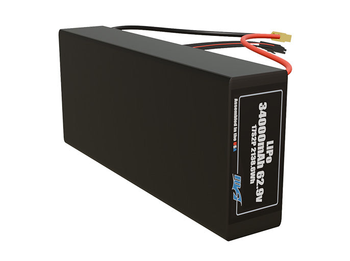 LiPo 34000mAh 17S2P 62.9v Battery Pack