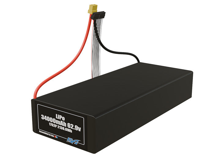 LiPo 34000mAh 17S2P 62.9v Battery Pack