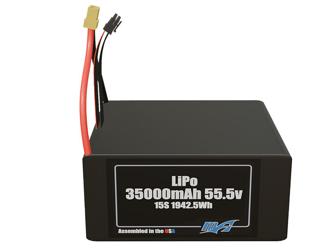 LiPo 35000mAh 15S 55.5v Battery Pack