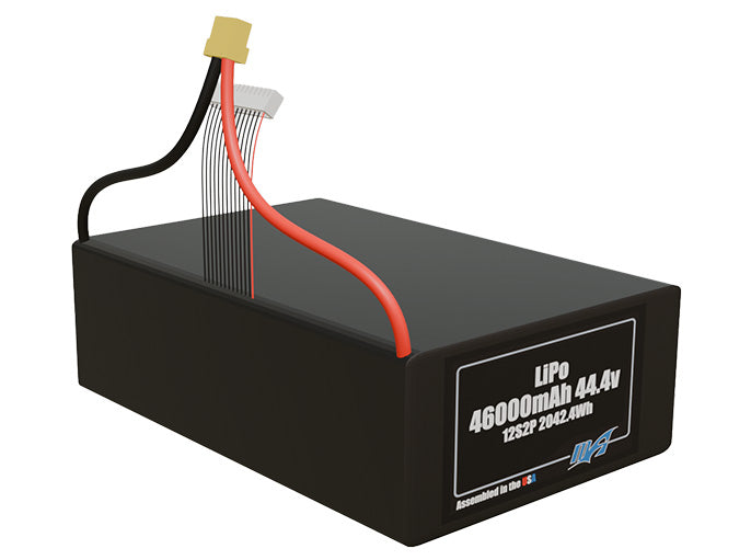 LiPo 46000mAh 12S2P 44.4v Battery Pack