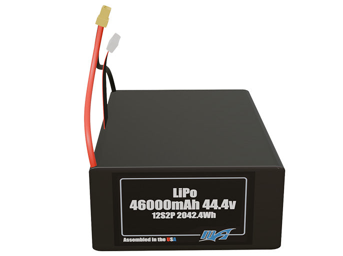 LiPo 46000mAh 12S2P 44.4v Battery Pack