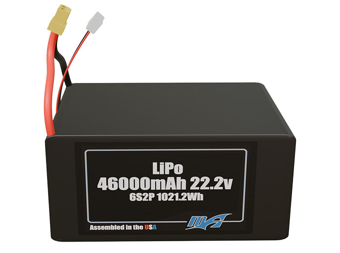LiPo 46000mAh 6S2P 22.2v Battery Pack