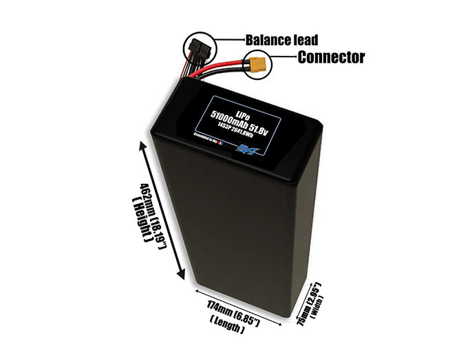 LiPo 51000mAh 14S3P 51.8v Battery Pack