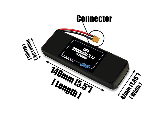 Graphene LiPo 5200mAh 1S 3.7v Battery Pack