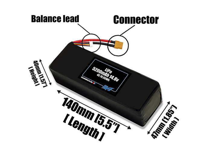 Graphene LiPo 5200mAh 4S 14.8v Battery Pack