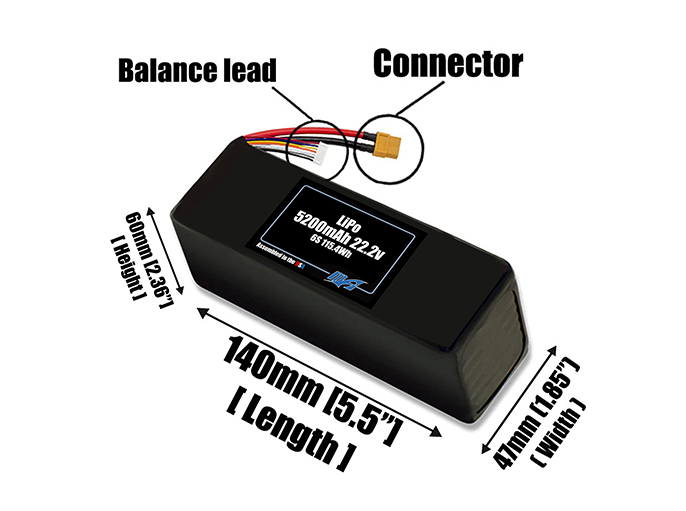 Graphene LiPo 5200mAh 6S 22.2v Battery Pack