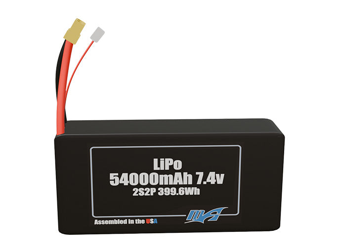 LiPo 54000mAh 2S2P 7.4v Battery Pack