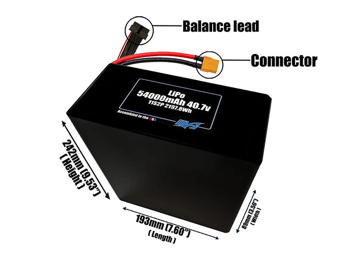 LiPo 54000mAh 11S2P 40.7v Battery Pack