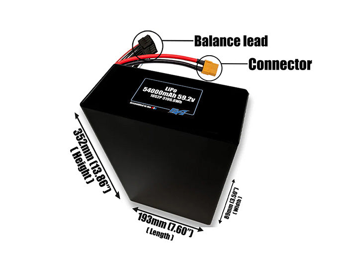 LiPo 54000mAh 16S2P 59.2v Battery Pack