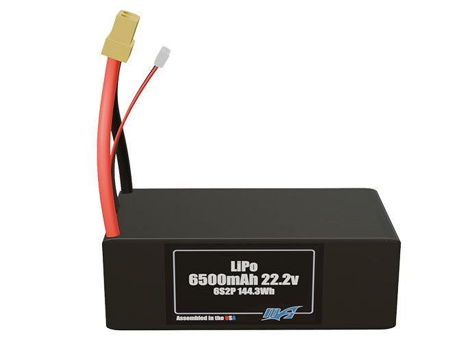 LiPo 6500mAh 6S2P 22.2v Battery Pack