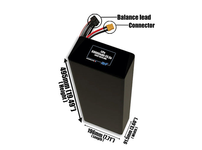 LiPo 69000mAh 15S3P 55.5v Battery Pack