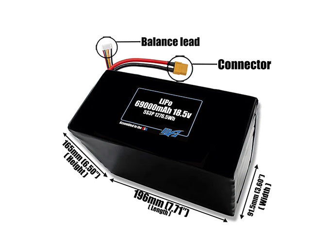 LiPo 69000mAh 5S3P 18.5v Battery Pack