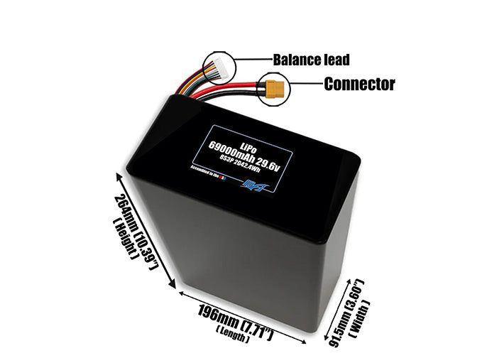 LiPo 69000mAh 8S3P 29.6v Battery Pack