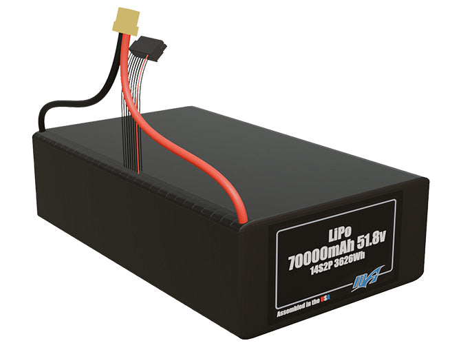 LiPo 70000mAh 14S2P 51.8v Battery Pack