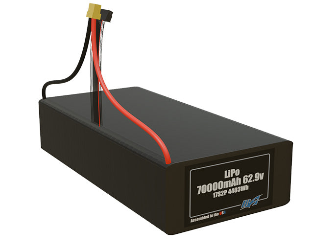 LiPo 70000mAh 17S2P 62.9v Battery Pack