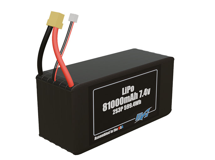 LiPo 81000mAh 2S3P 7.4v NMC Battery Pack