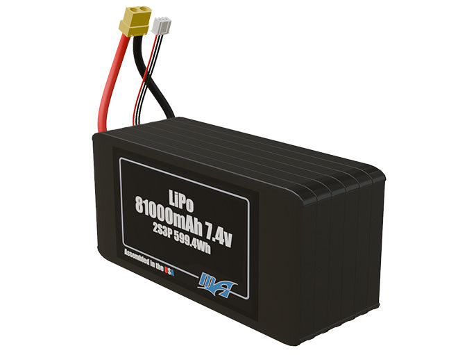 LiPo 81000mAh 2S3P 7.4v NMC Battery Pack