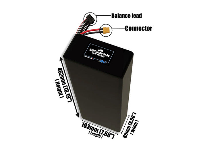 LiPo 81000mAh 14S3P 51.8v Battery Pack