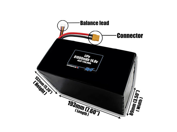 LiPo 81000mAh 4S3P 14.8v Battery Pack