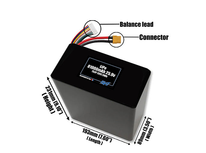 LiPo 81000mAh 7S3P 25.9v Battery Pack
