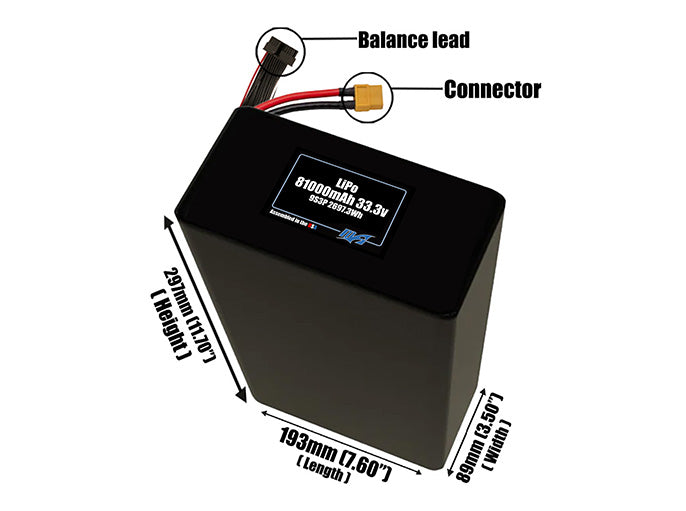 LiPo 81000mAh 9S3P 33.3v Battery Pack
