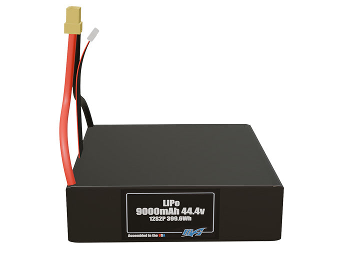 LiPo 9000mAh 12S2P 44.4v Battery Pack